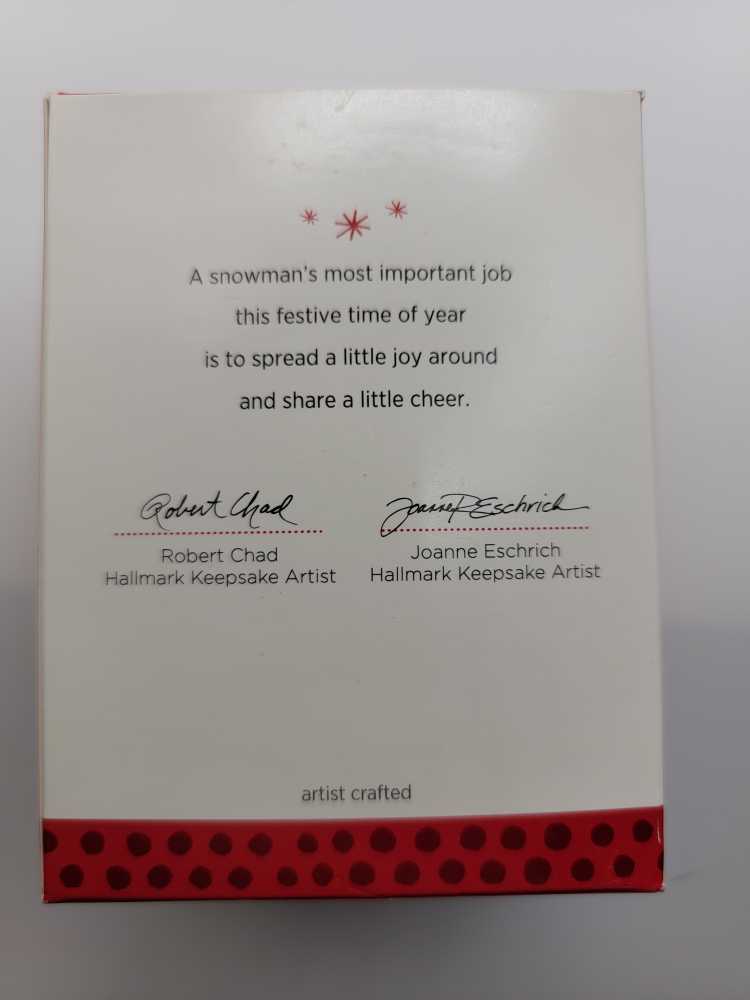 Snowman 2013 - A Snowman’s Joyful Job (Snowman) ornament collectible [Barcode 795902367824] - Main Image 3