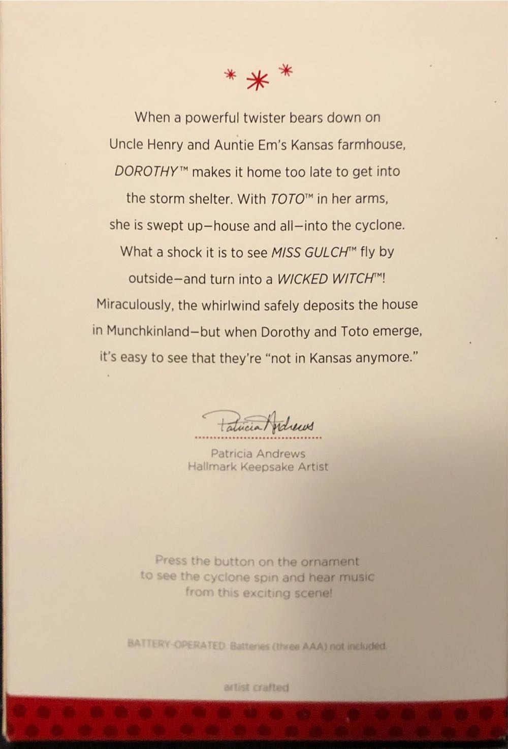 It’s A Twister! - The Wizard Of Oz (Movie: The Wizard Of Oz) ornament collectible [Barcode 795902370473] - Main Image 2