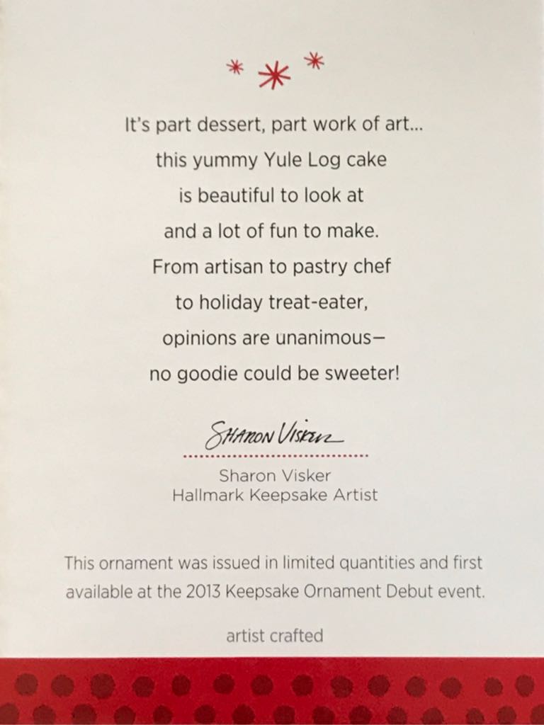 Season’s Treatings LQ (2013) Yummy Yule Log - Season’s Treatings (Baking) ornament collectible [Barcode 795902370800] - Main Image 2