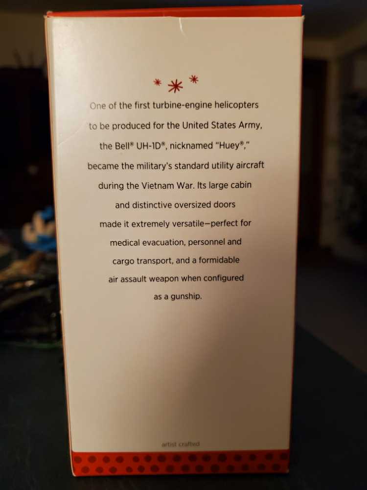 Bell Huey UH-1D Helicopter - US Military (Aviation) ornament collectible [Barcode 795902373276] - Main Image 3