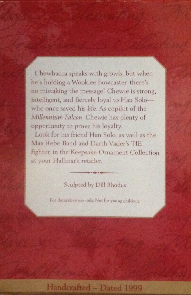 Chewbacca - Star Wars (Star Wars) ornament collectible [Barcode 015012481112] - Main Image 2