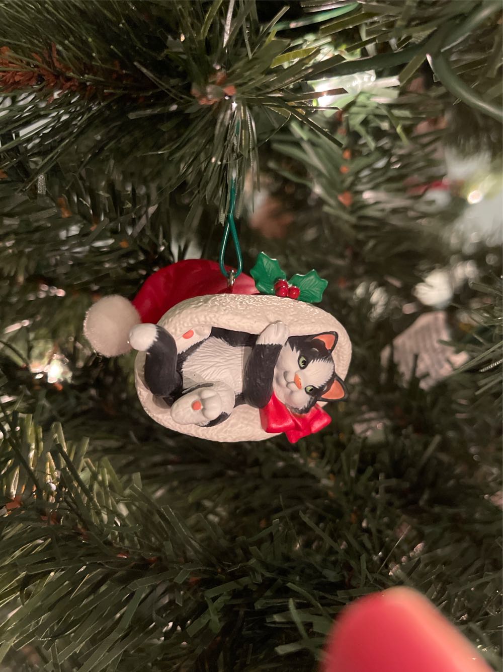 Mischievous Kittens: Kitten in Santa’s Hat - Mischievous Kittens (Cats) ornament collectible [Barcode 795902402297] - Main Image 3