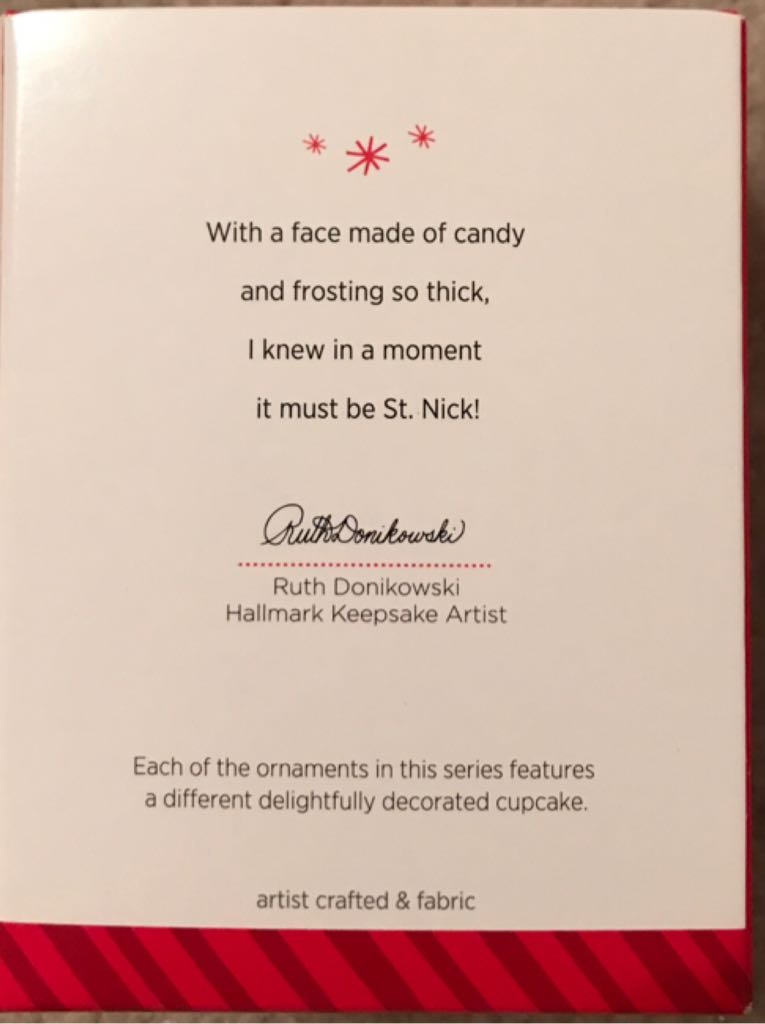 Christmas Cupcakes #5 (2014) Sweet St. Nick - Christmas Cupcakes (Cupcake) ornament collectible [Barcode 795902402549] - Main Image 2