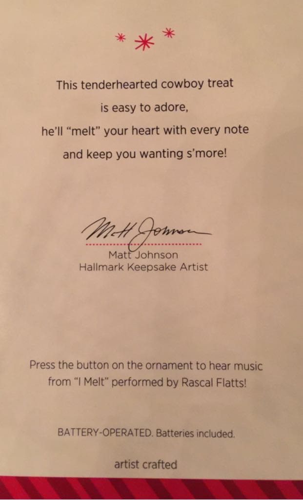 I Melt - Snowman (MAGIC, Music, ”I Melt” by Rascal Flatts) ornament collectible [Barcode 795902402853] - Main Image 2