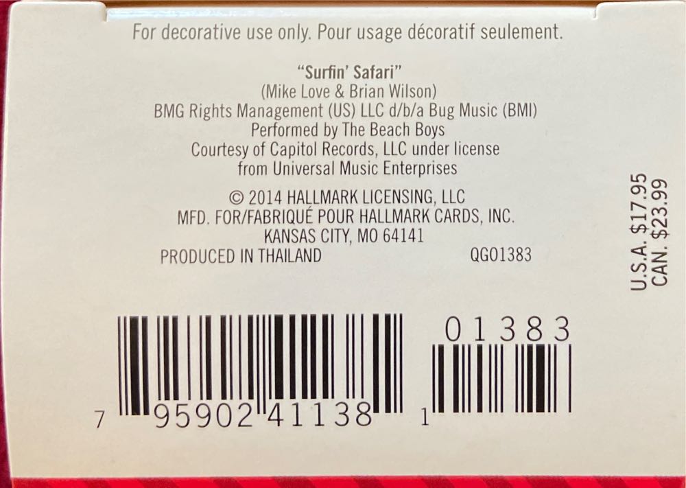 Surfin’ Safari Santa - Magic Sound (Magic Sound) ornament collectible [Barcode 795902411381] - Main Image 3