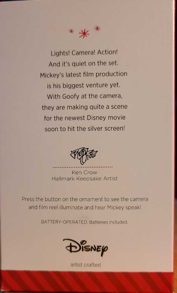 LIGHTS! CAMERA! ACTION!” - Disney (Disney Mickey and Goofy) ornament collectible [Barcode 795902416416] - Main Image 2