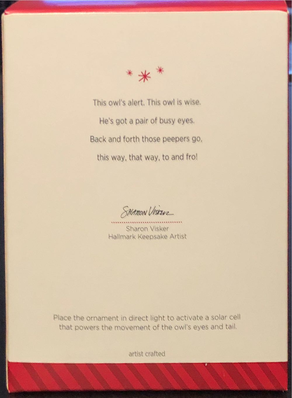 Whoooo’s Watching  - Solar Powered (Birds) ornament collectible [Barcode 795902417734] - Main Image 2