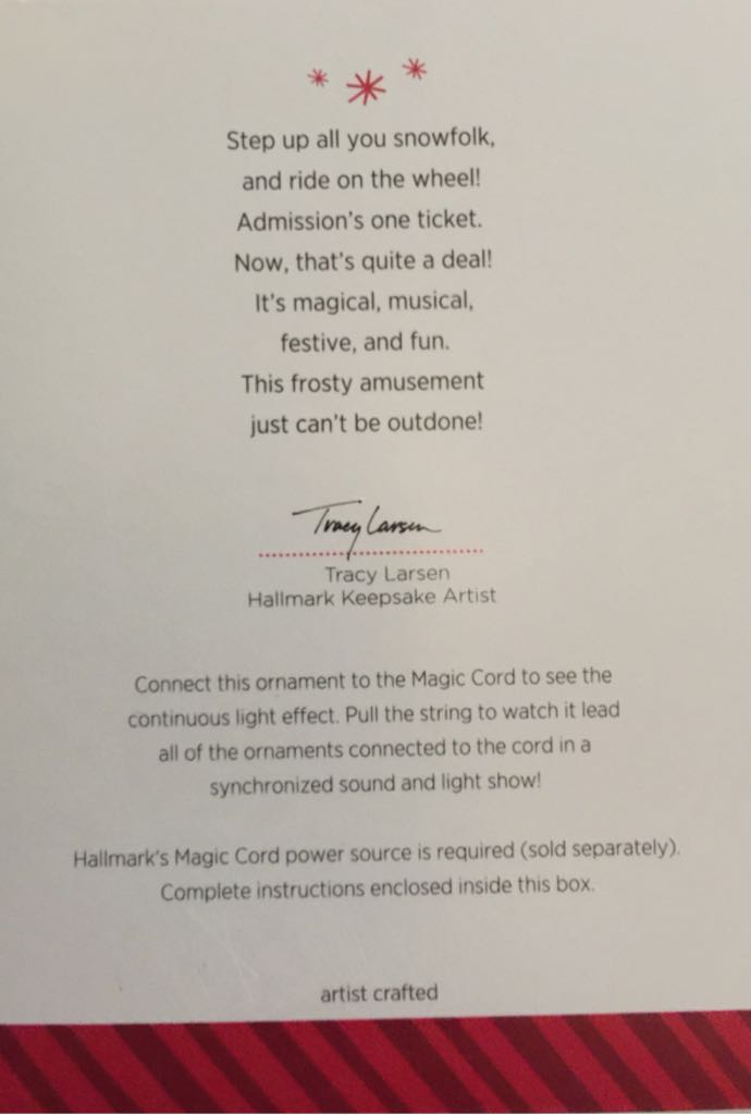 Snow Fun Ferris Wheel 2014 - Magic Light, Sound, & Motion (Snowman) ornament collectible [Barcode 795902419578] - Main Image 2