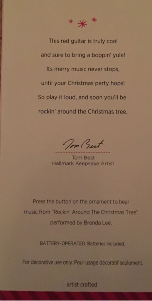 Guitar - Rockin’ Around The Christmas Tree - Guitars (Magic - Sound) ornament collectible [Barcode 795902419646] - Main Image 2