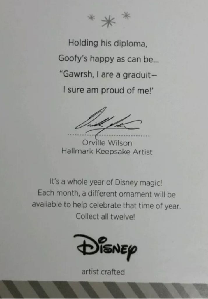 Goofy The Graduate - 11th (A Year Of Disney Magic) ornament collectible [Barcode 795902422325] - Main Image 2