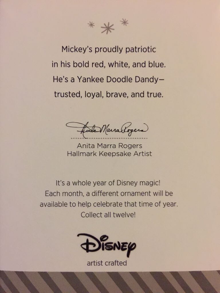 Yankee Doodle Mickey - A Year Of Disney Magic (A Year Of Disney Magic) ornament collectible [Barcode 795902422936] - Main Image 2