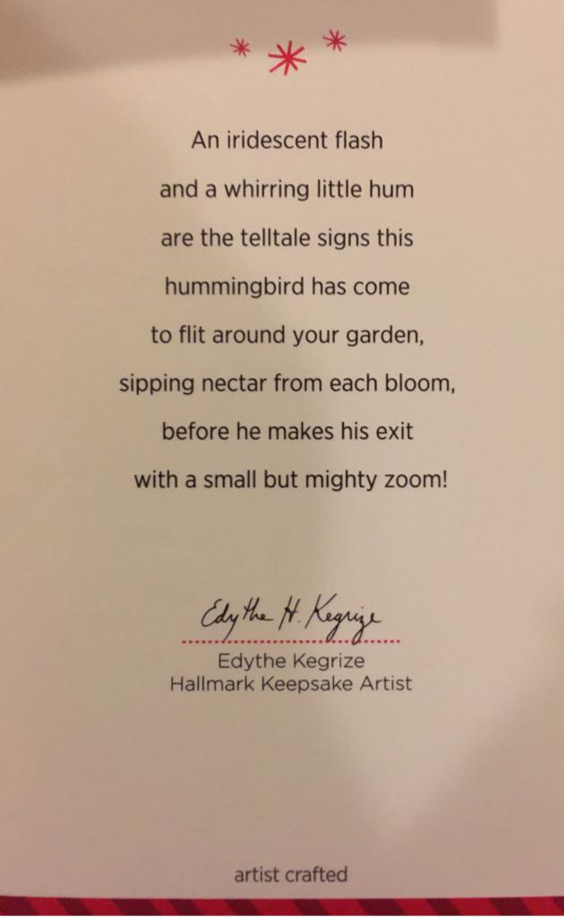 Hummingbird 2014 - Beauty Of Birds (Birds) ornament collectible [Barcode 795902423186] - Main Image 2