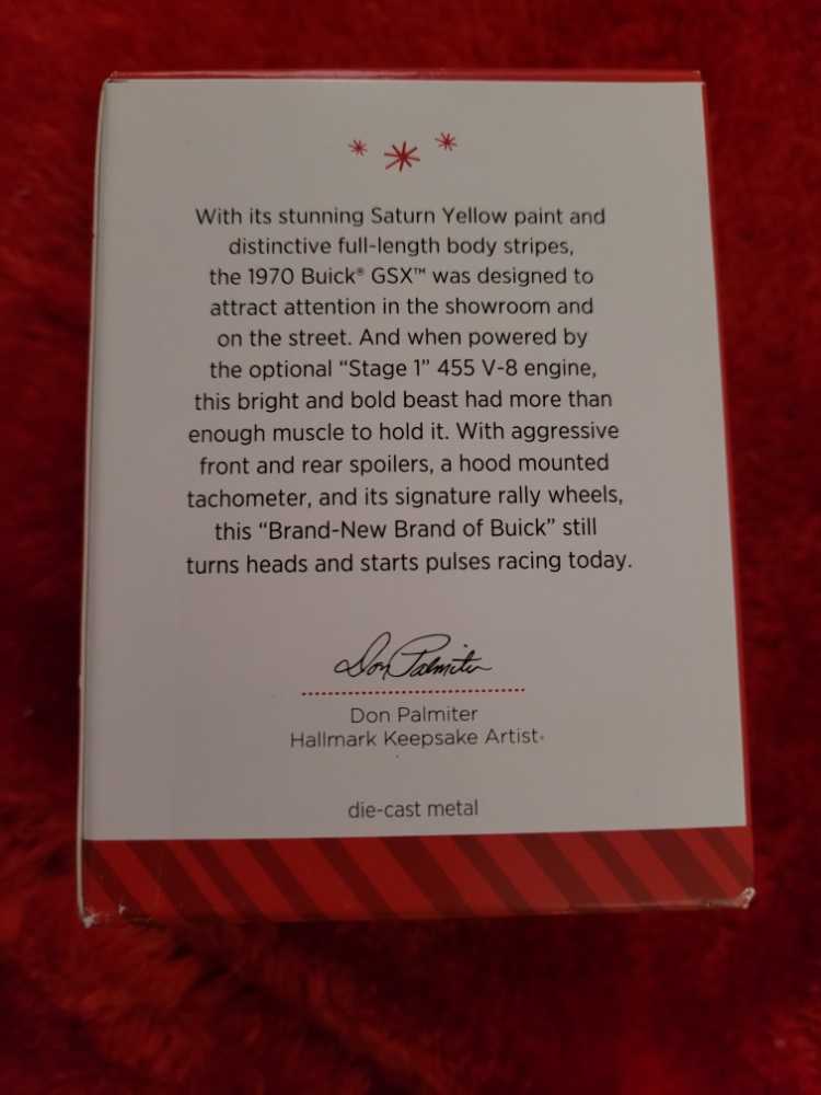 CAC#24 1970 Buick GSX - Classic American Cars (Cars) ornament collectible [Barcode 795902423995] - Main Image 3