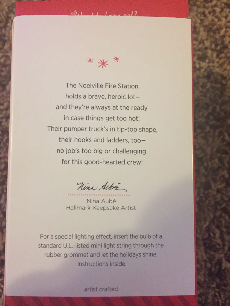 Noelville Fire Station  - Noelville (Noelville) ornament collectible [Barcode 795902424305] - Main Image 2