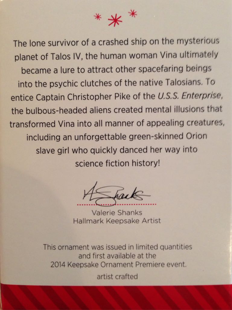 Star Trek Vina - Star Trek: The Original Series (Limited Quantity) ornament collectible [Barcode 795902424466] - Main Image 2