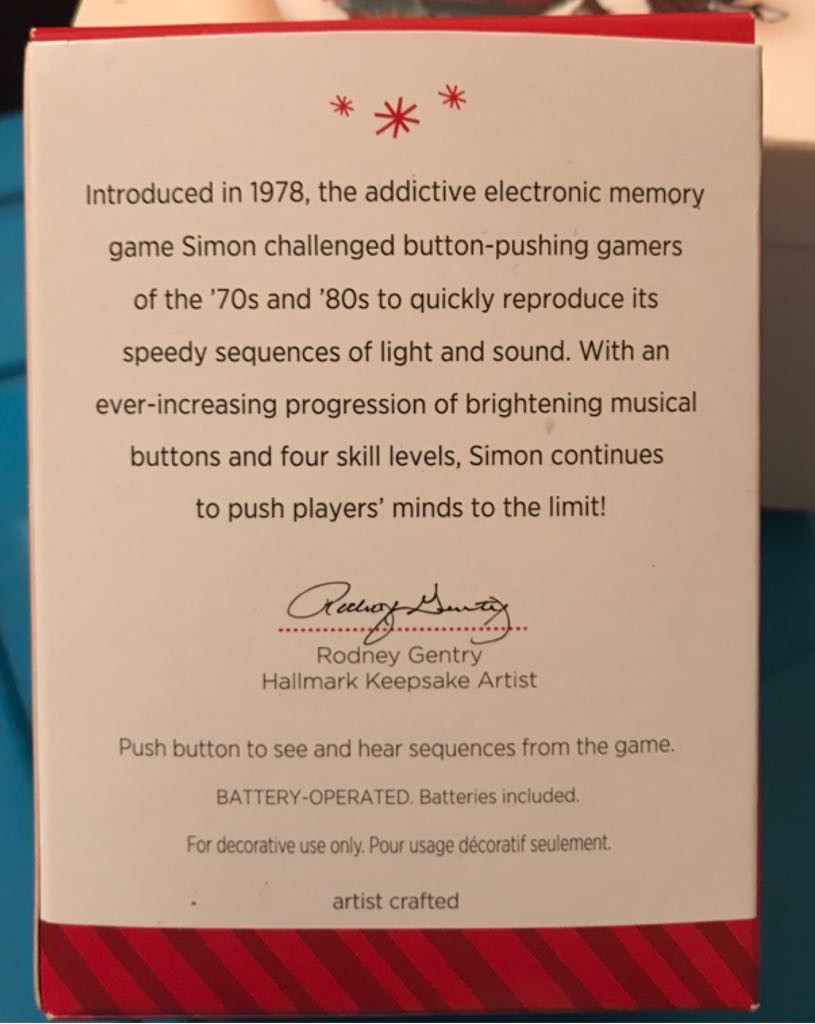 Hasbro Games: “SIMON” - Hasbro Games (MAGIC: Light & Sound) ornament collectible [Barcode 795902427030] - Main Image 2