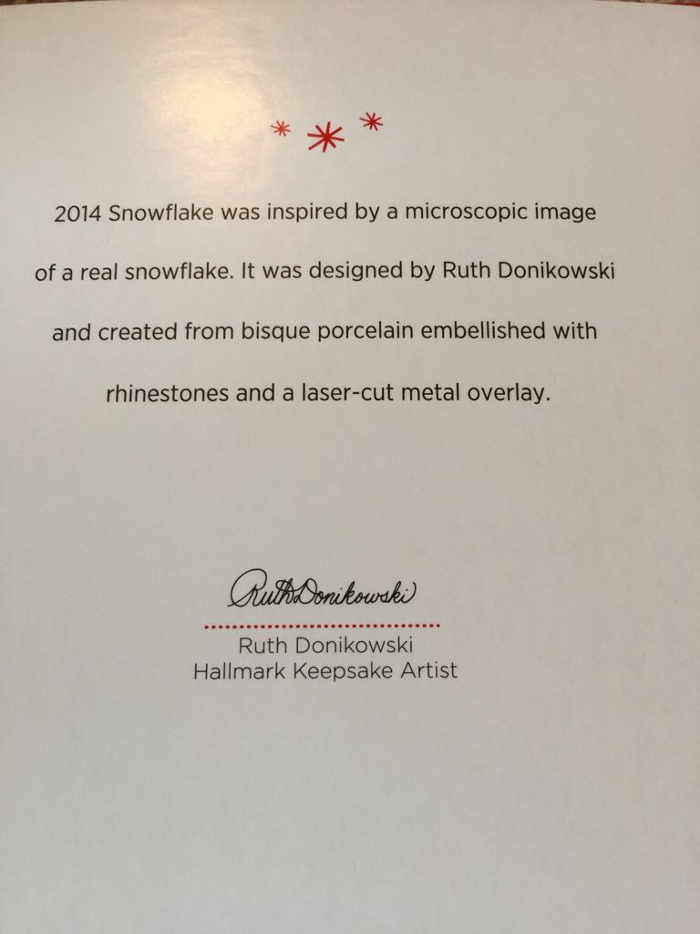 Snowflakes: “2014 SNOWFLAKE” - Snowflake (Hanging Ornament) ornament collectible [Barcode 795902431044] - Main Image 2