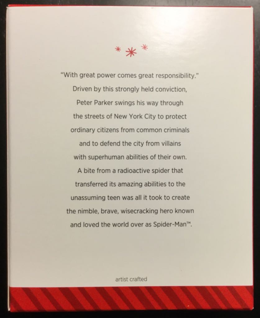 Web-Slinging Wonder - Spider-Man (Hallmark Keepsake) ornament collectible [Barcode 795902431457] - Main Image 2