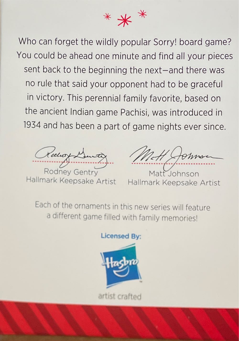 Sorry! - Family Game Night (Family Game Night) ornament collectible [Barcode 795902431624] - Main Image 4