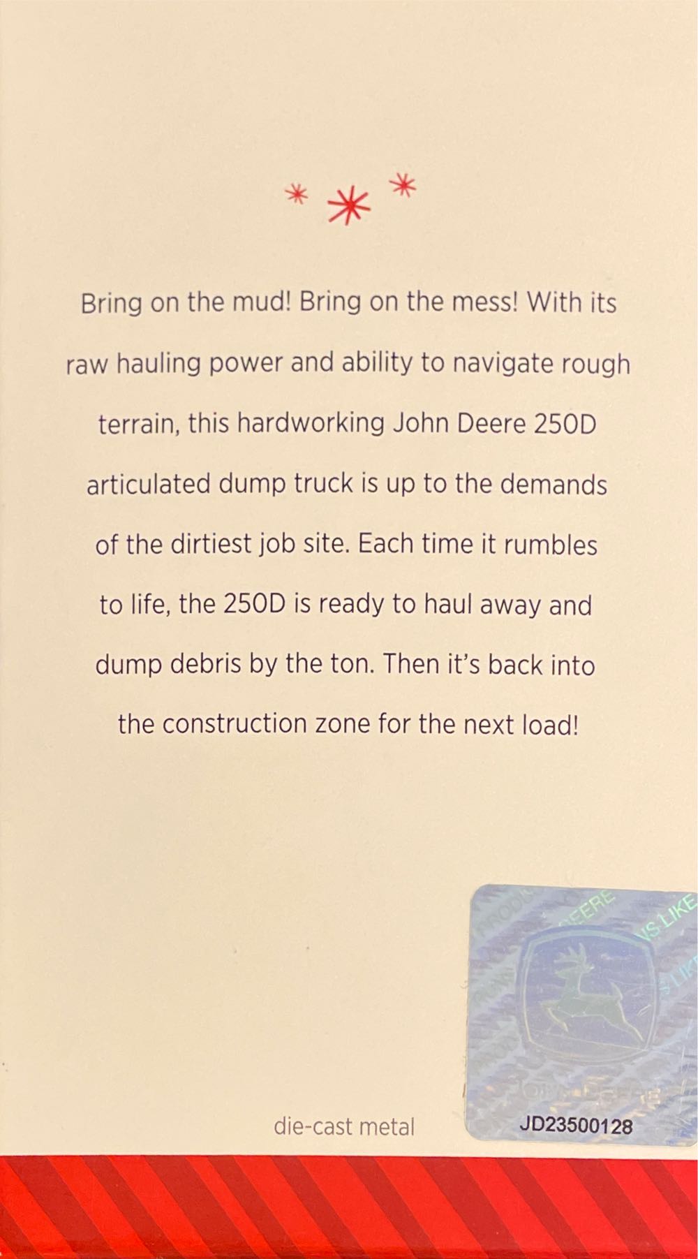 John Deere 250D Dump Truck  (John Deere) ornament collectible [Barcode 795902434106] - Main Image 2