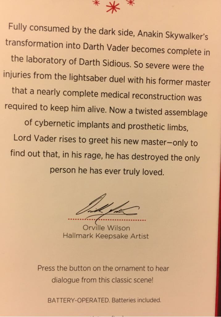 The Rise Of Lord Vader - Star Wars: Revenge of the Sith (Movies) ornament collectible [Barcode 795902435370] - Main Image 2