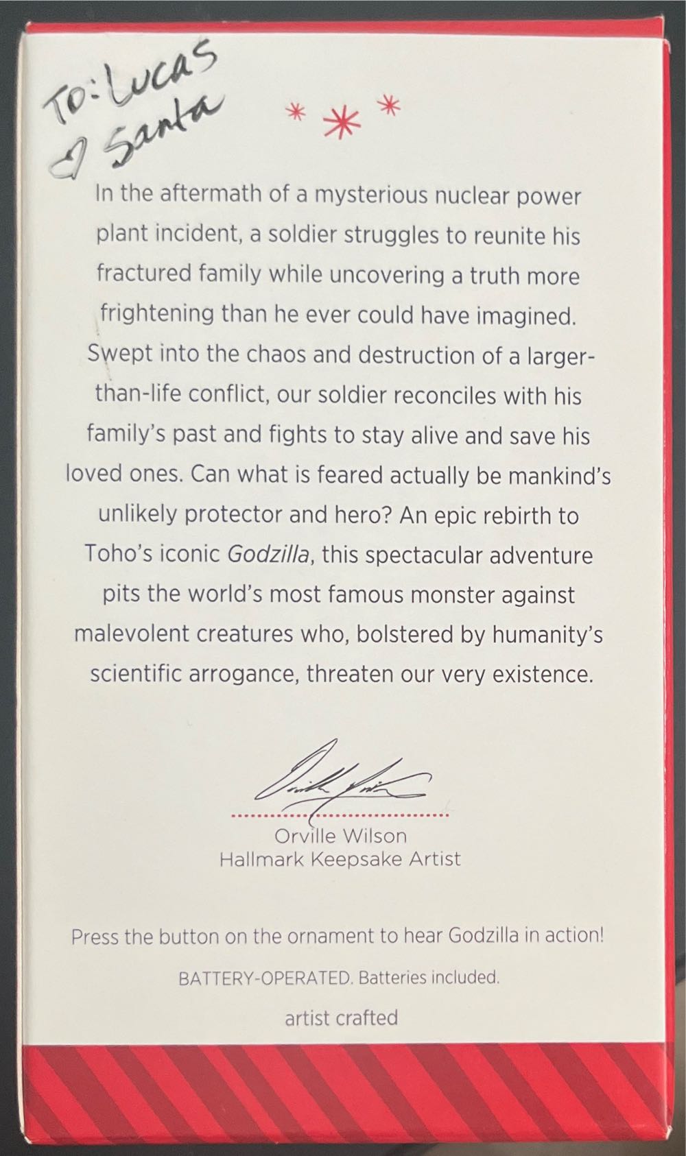 Godzilla  - Monsters (Movies) ornament collectible [Barcode 795902437985] - Main Image 4