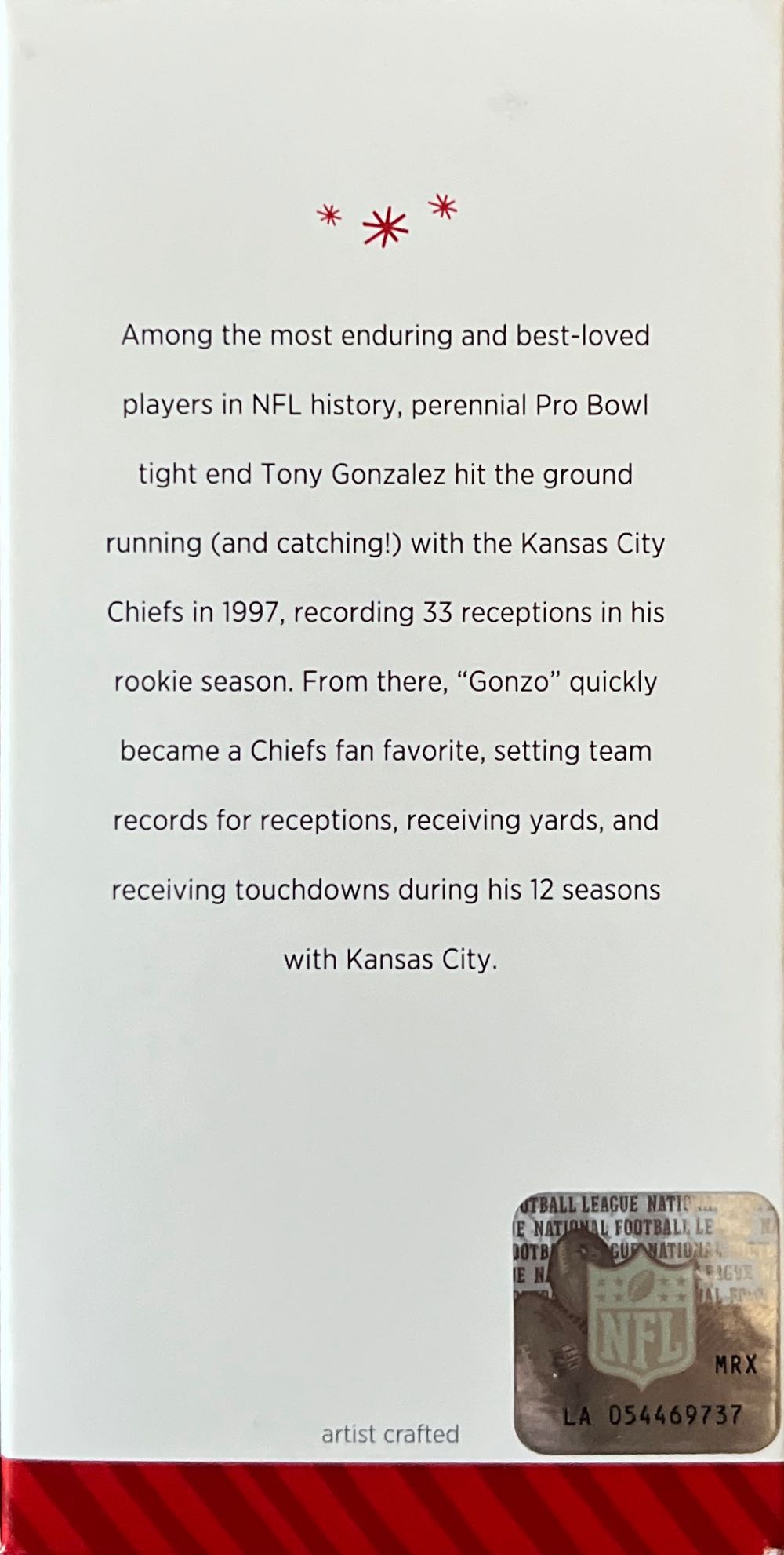 #20c Tony Gonzalez - Football Legends (Tony Gonzalez) ornament collectible [Barcode 795902445294] - Main Image 2