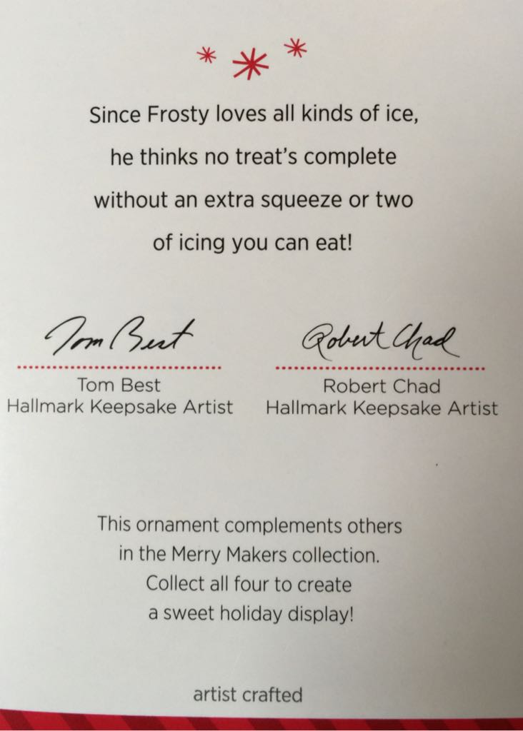 Merry Makers Frosting Frosty Friend - Merry Makers (Baking, Frosty Friends) ornament collectible [Barcode 795902462598] - Main Image 2