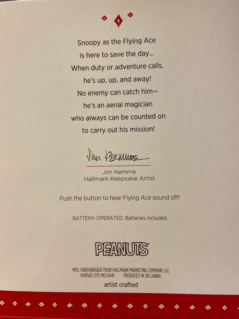 Flying Ace - The Peanuts Gang (The Peanuts Gang) ornament collectible [Barcode 795902478933] - Main Image 2