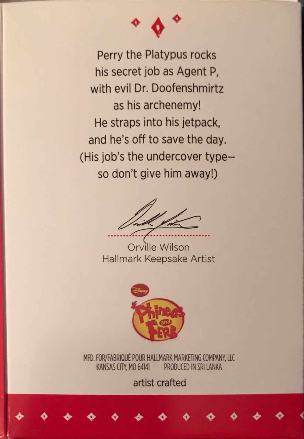 Disney Phineas & Ferb Agent P Saves the Day! 2015 - Phineas and Ferb (Disney) ornament collectible [Barcode 795902479053] - Main Image 2