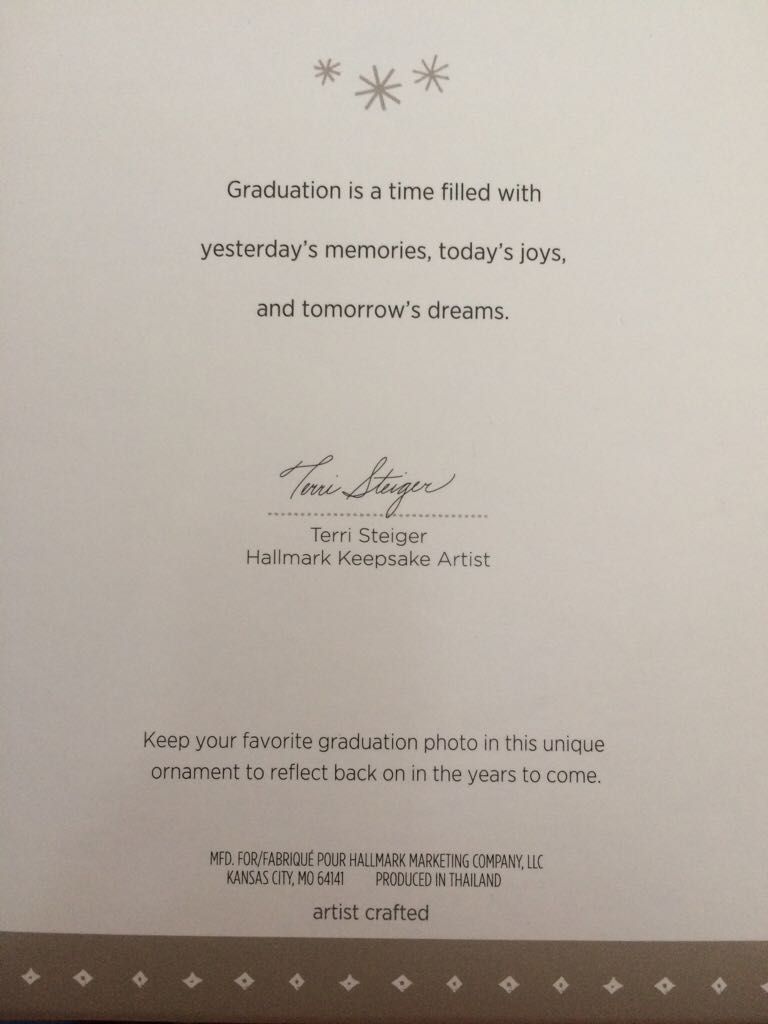 Graduation   (Christmas Tree Photo Holder) ornament collectible [Barcode 795902480929] - Main Image 2