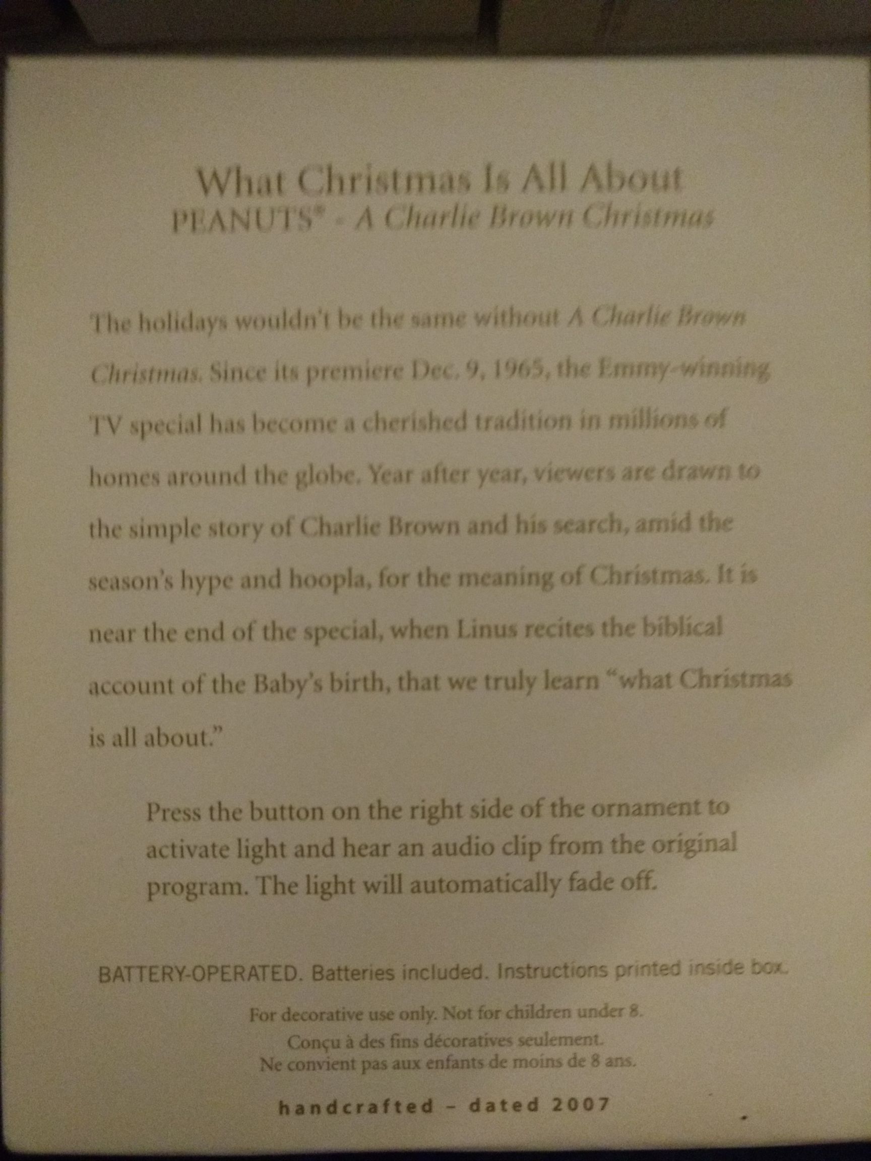 What Christmas Is All About - The Peanuts Gang (Peanuts) ornament collectible [Barcode 795902983307] - Main Image 2