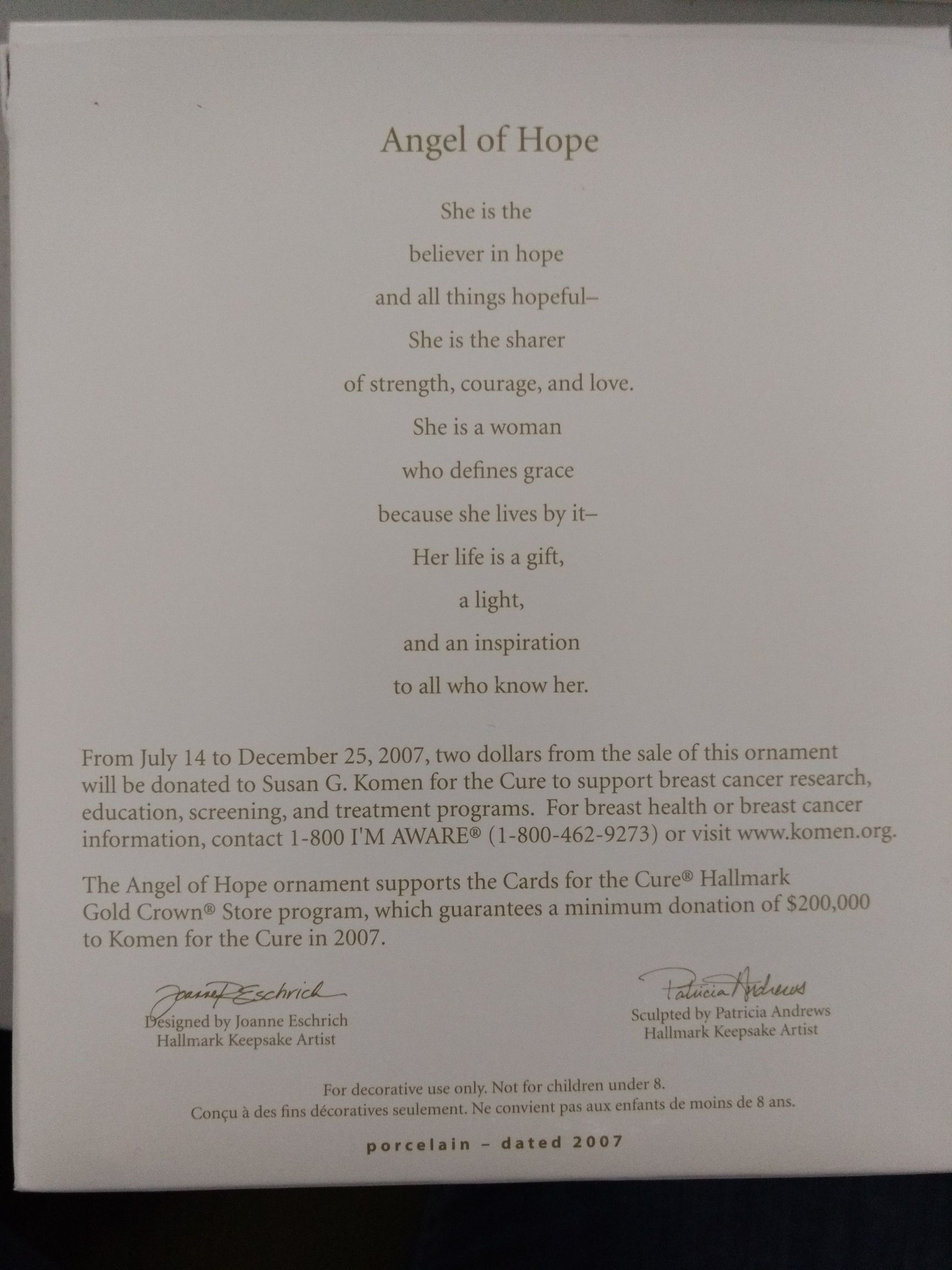 Angel of Hope  ornament collectible [Barcode 795902986292] - Main Image 2