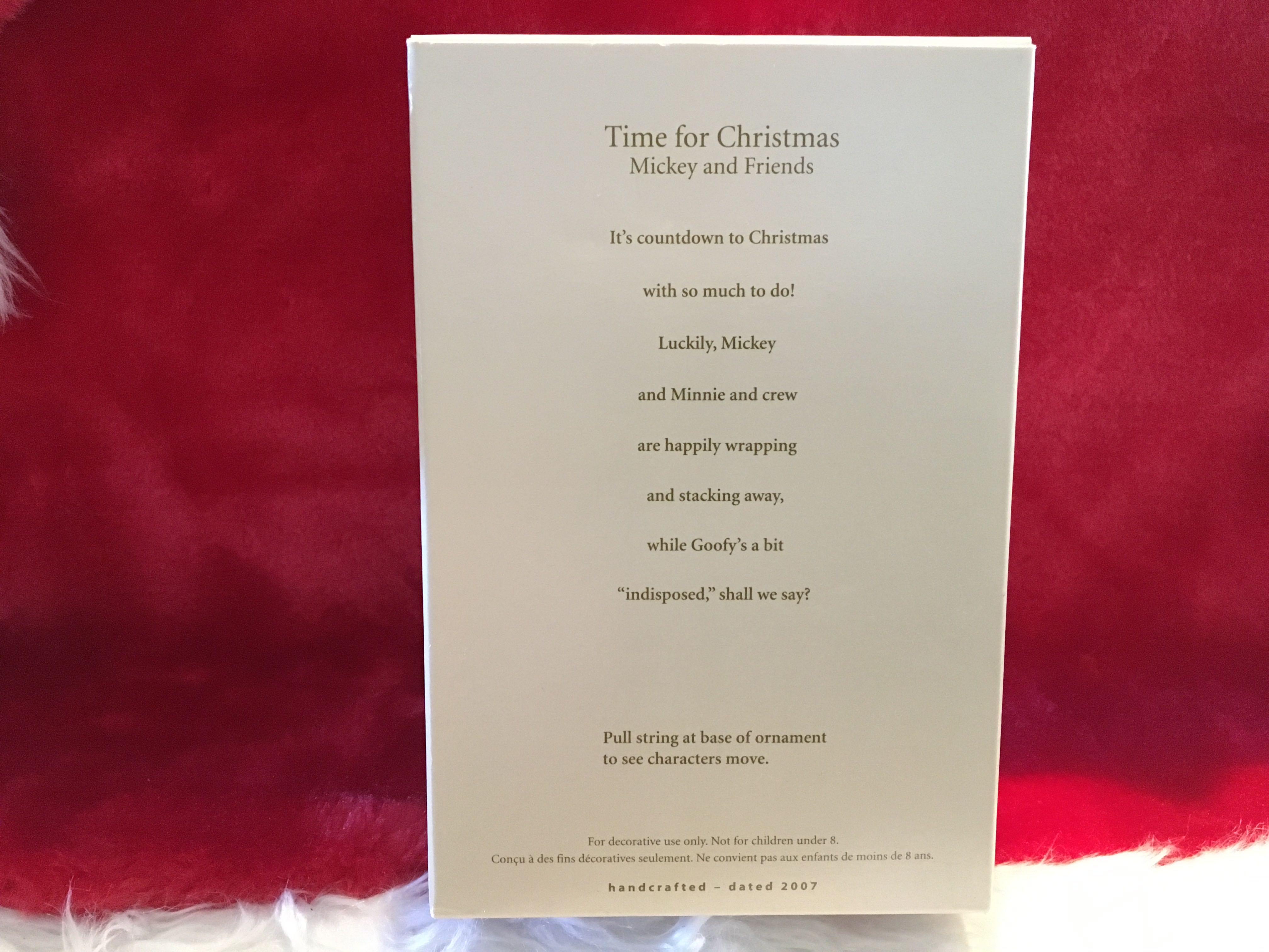 Time For Christmas - Disney - Mickey And Friends (Mickey And Friends) ornament collectible [Barcode 795902990367] - Main Image 2