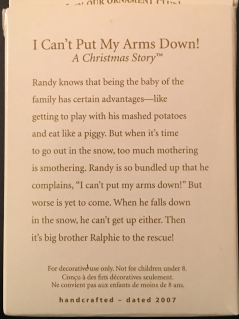 A Christmas Story | 2007 I Can’t Put My Arms Down! - A Christmas story (A Christmas Story) ornament collectible [Barcode 795902997083] - Main Image 2