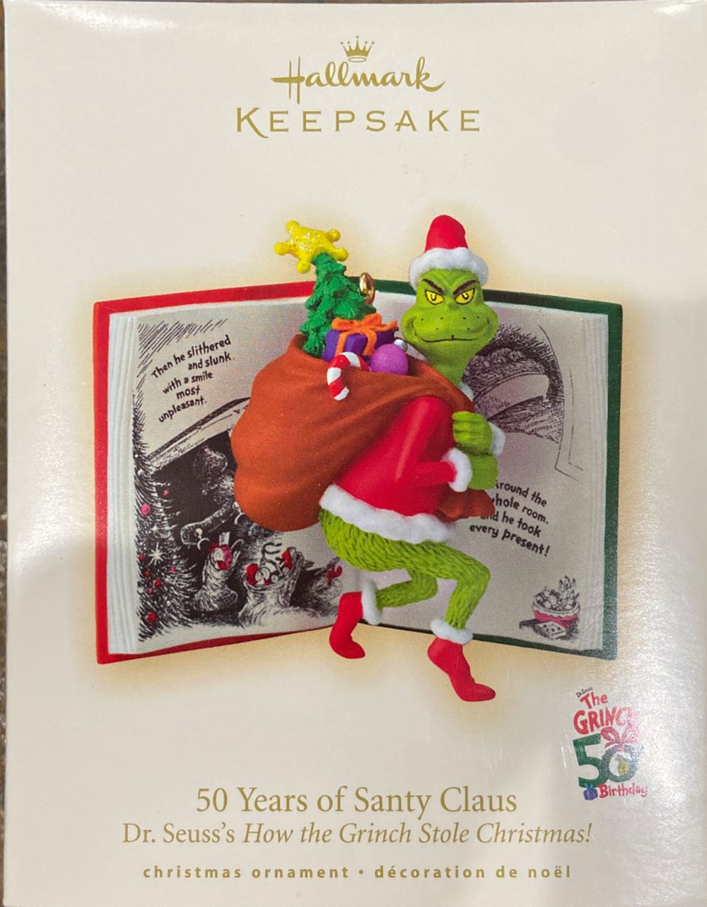 50 Years of Santy Claus - How The Grinch Stole Christmas (Dr. Seuss) ornament collectible [Barcode 795902997137] - Main Image 2