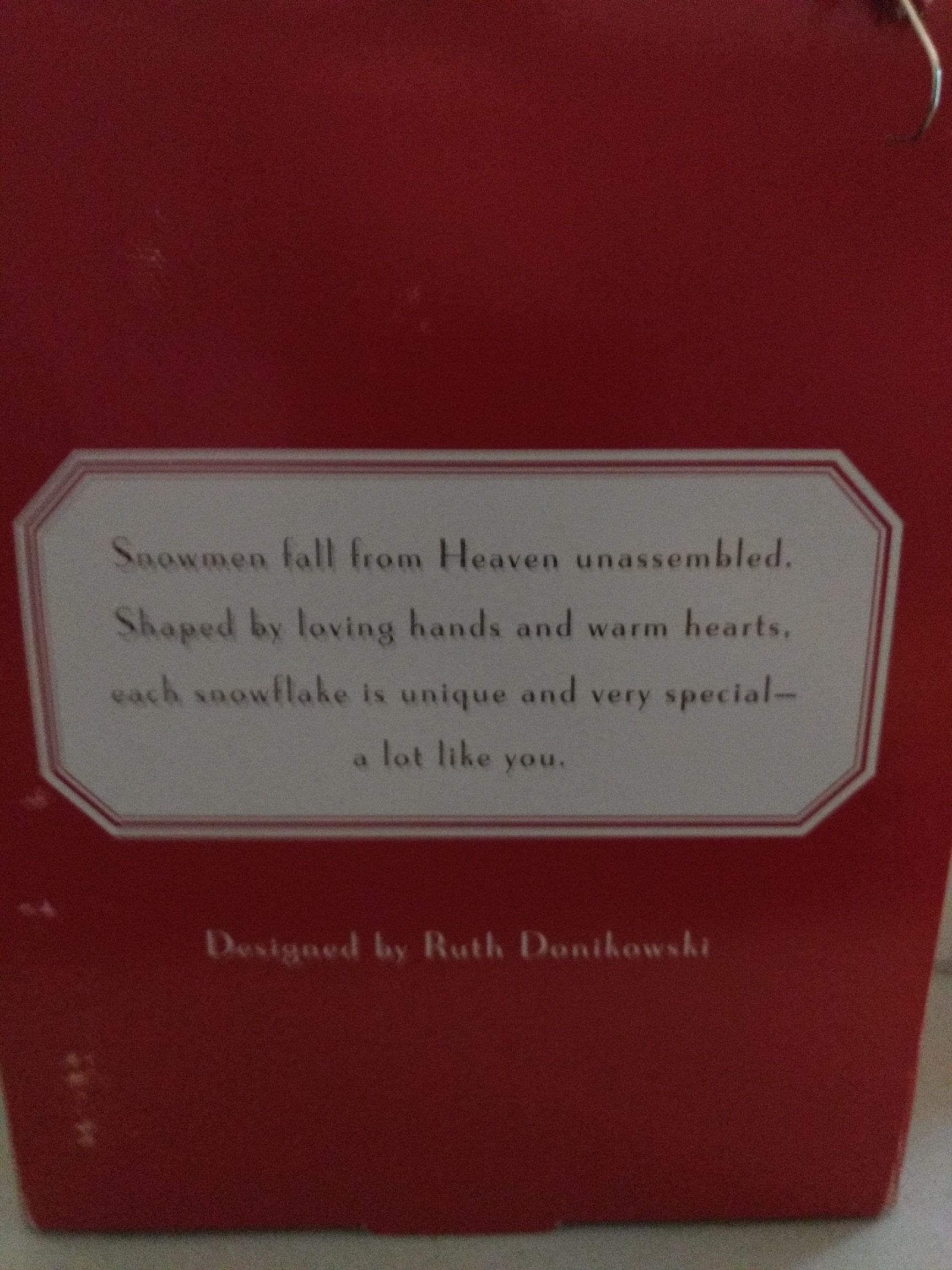 Snowman Snowflake - Snowman (Snowflake, Snowman) ornament collectible [Barcode 795902999612] - Main Image 2