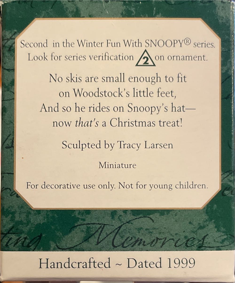 Miniature Peanuts Winter Fun With Snoopy #2 - Winter Fun With Snoopy (Peanuts Miniature) ornament collectible [Barcode 015012493979] - Main Image 3