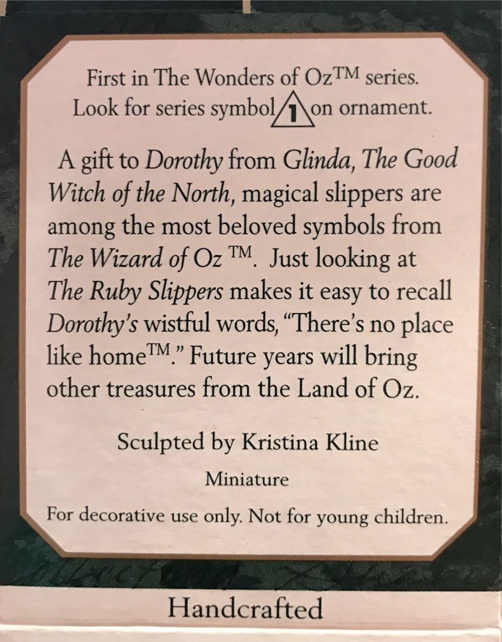 Dorothy’s Ruby Slippers - The Wonders Of Oz Series Miniature (Wizard of Oz) ornament collectible [Barcode 015012494082] - Main Image 2