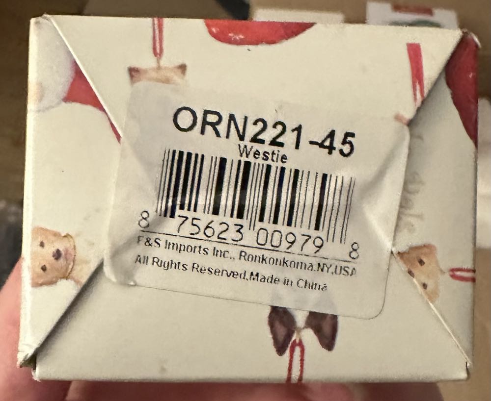 Westie Ornament  ornament collectible [Barcode 875623009798] - Main Image 4