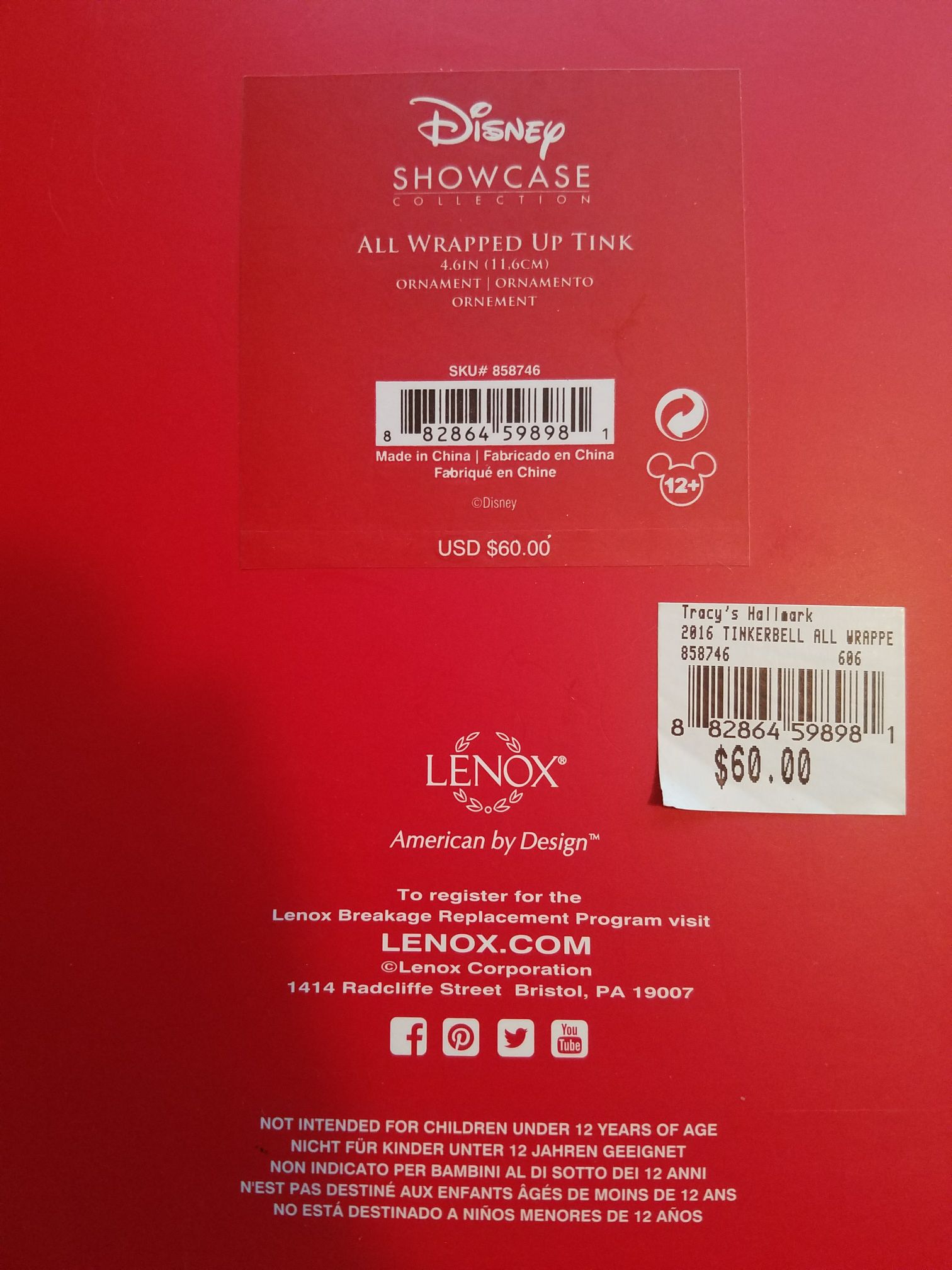 All Wrapped Up Tink  (Disney Showcase Collection) ornament collectible [Barcode 882864598981] - Main Image 2