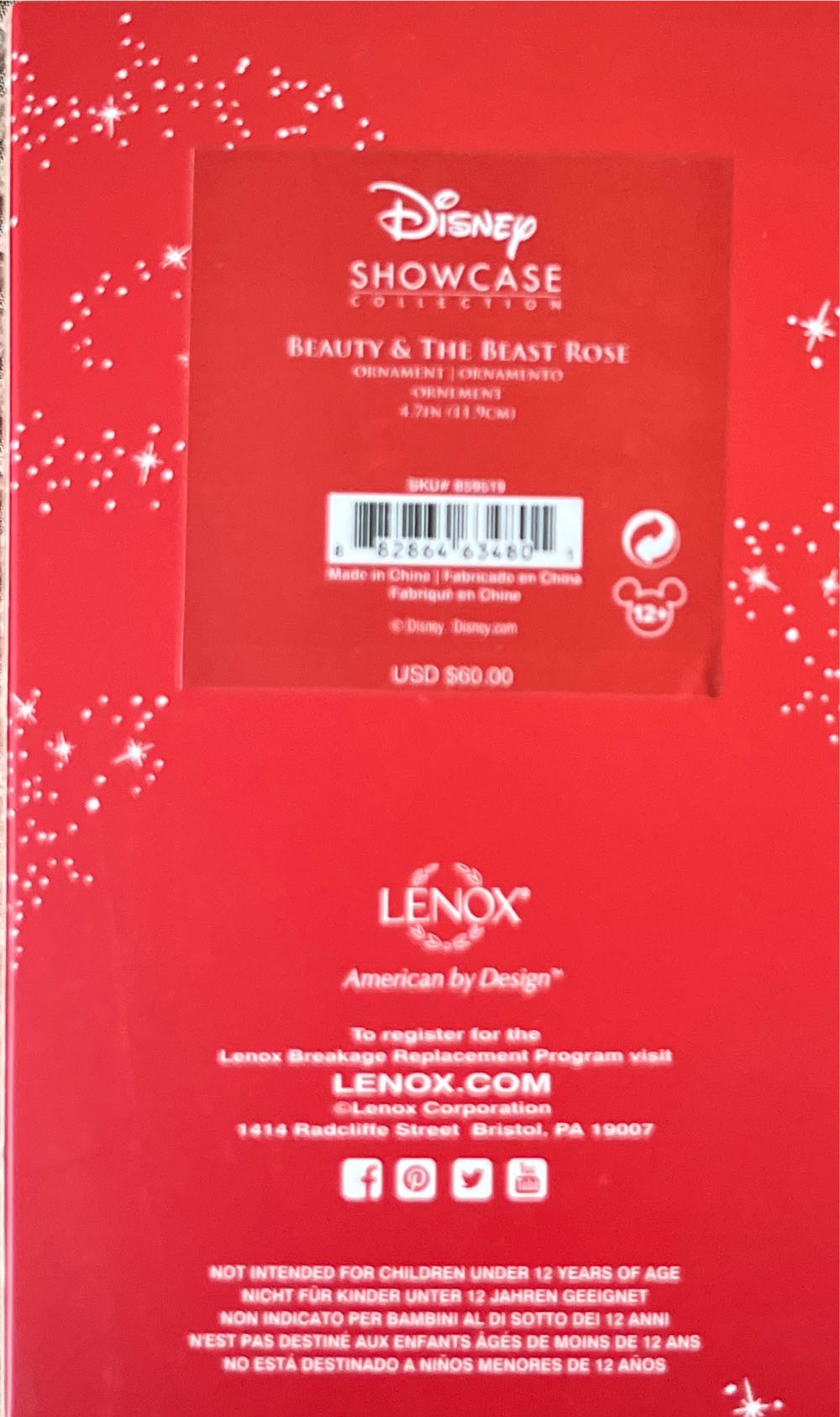 Beauty and the Beast Rose - Beauty and the Beast (Diseny) ornament collectible [Barcode 882864634801] - Main Image 3