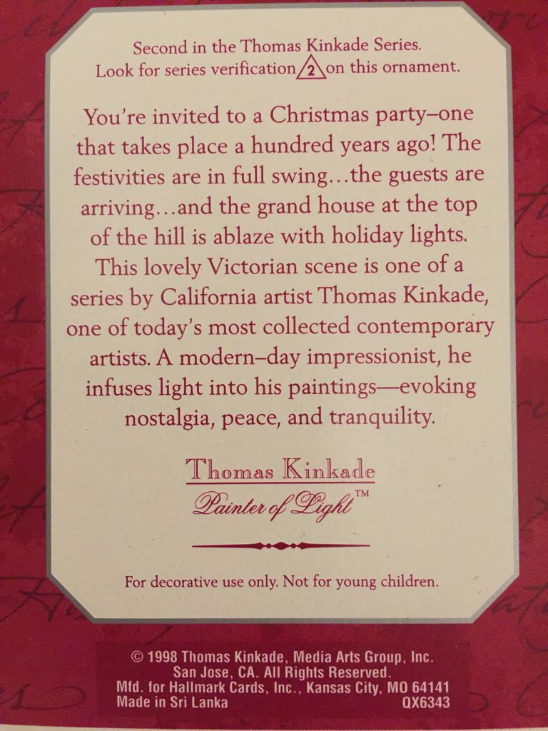 Victorian Christmas II - Thomas Kinkade, Painter Of Light (Thomas Kinkade) ornament collectible [Barcode 015012509434] - Main Image 2