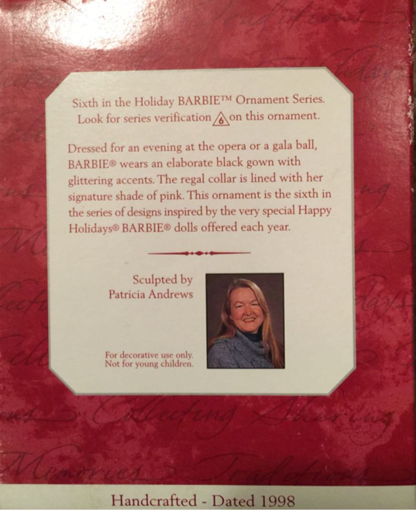 Holiday Barbie Ornament - Holiday Barbie Ornament Series (Barbie) ornament collectible [Barcode 015012511215] - Main Image 2