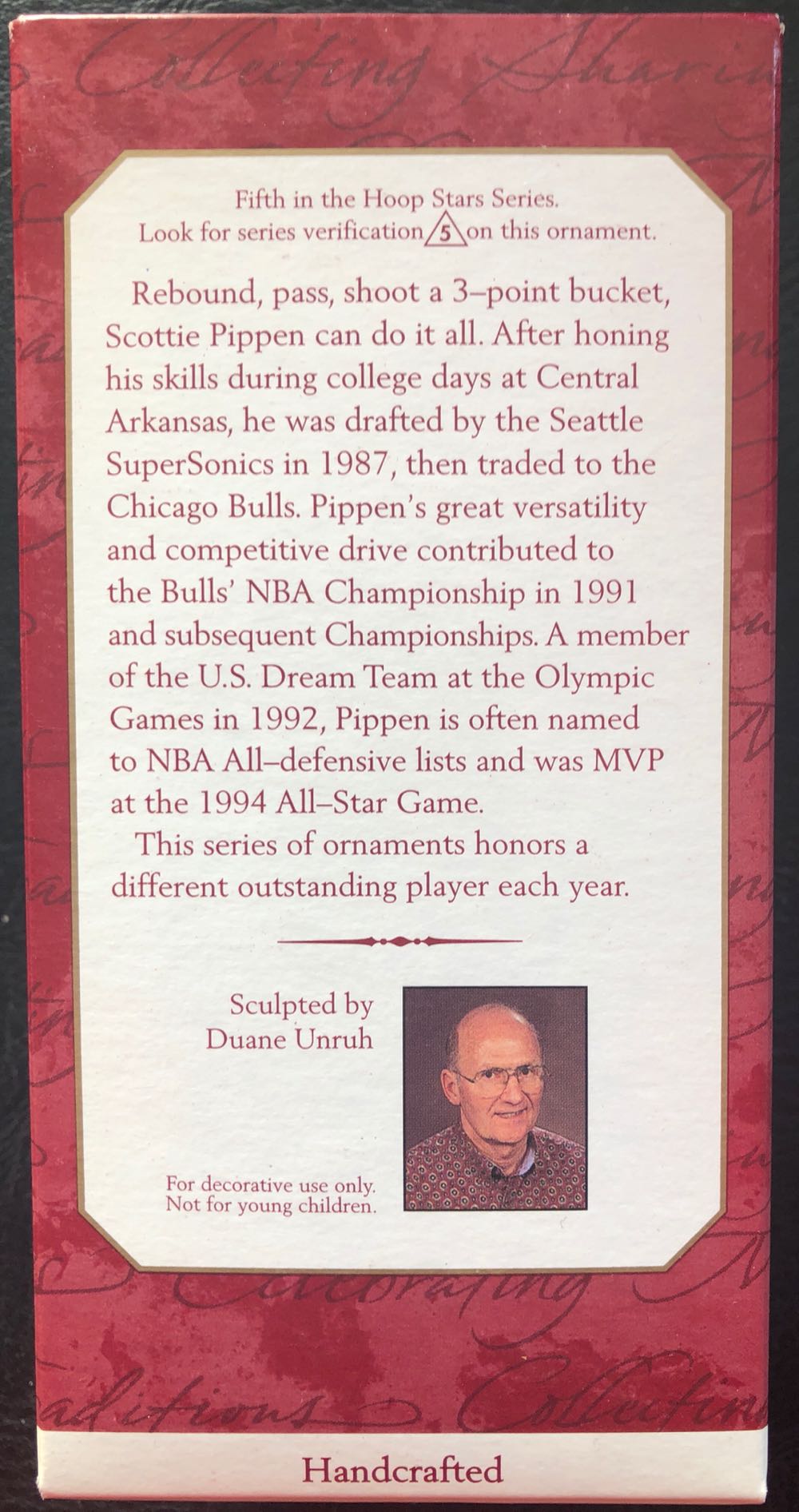 Pippen, Scottie - Hoop Stars (Basketball) ornament collectible [Barcode 015012514896] - Main Image 2