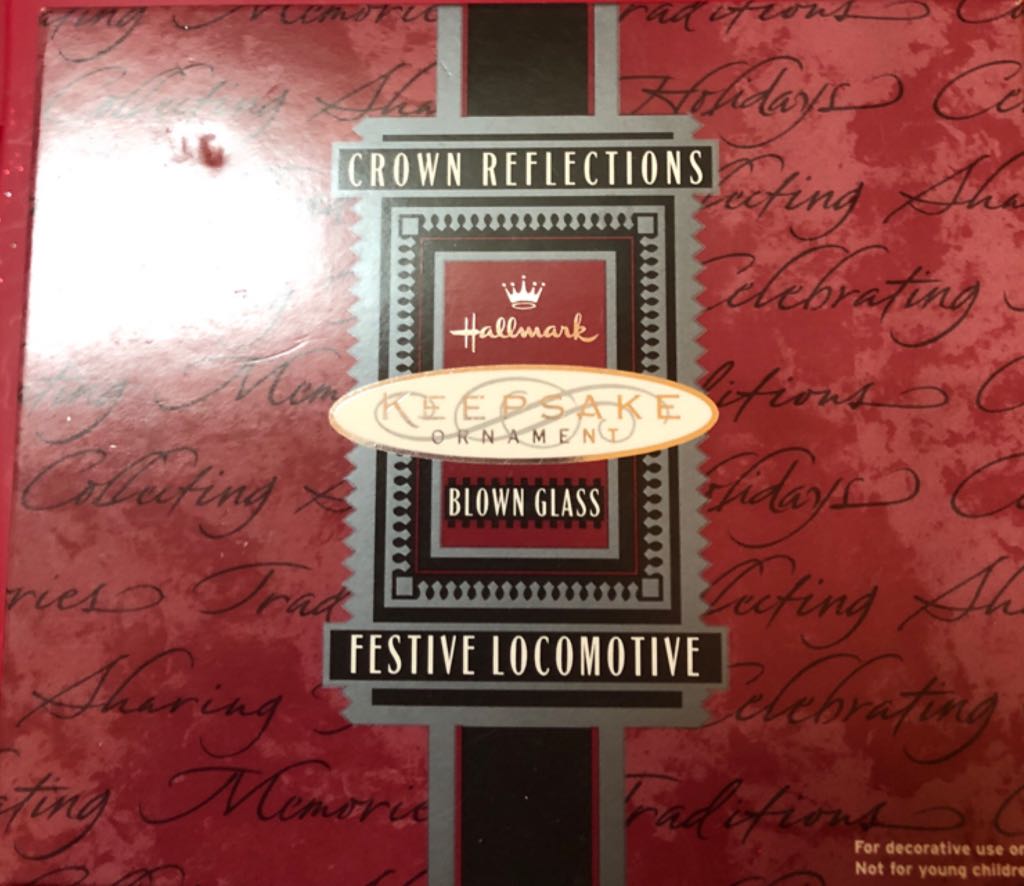 Festive Locomotive - Crown Reflections (Blown Glass) ornament collectible [Barcode 015012515787] - Main Image 2