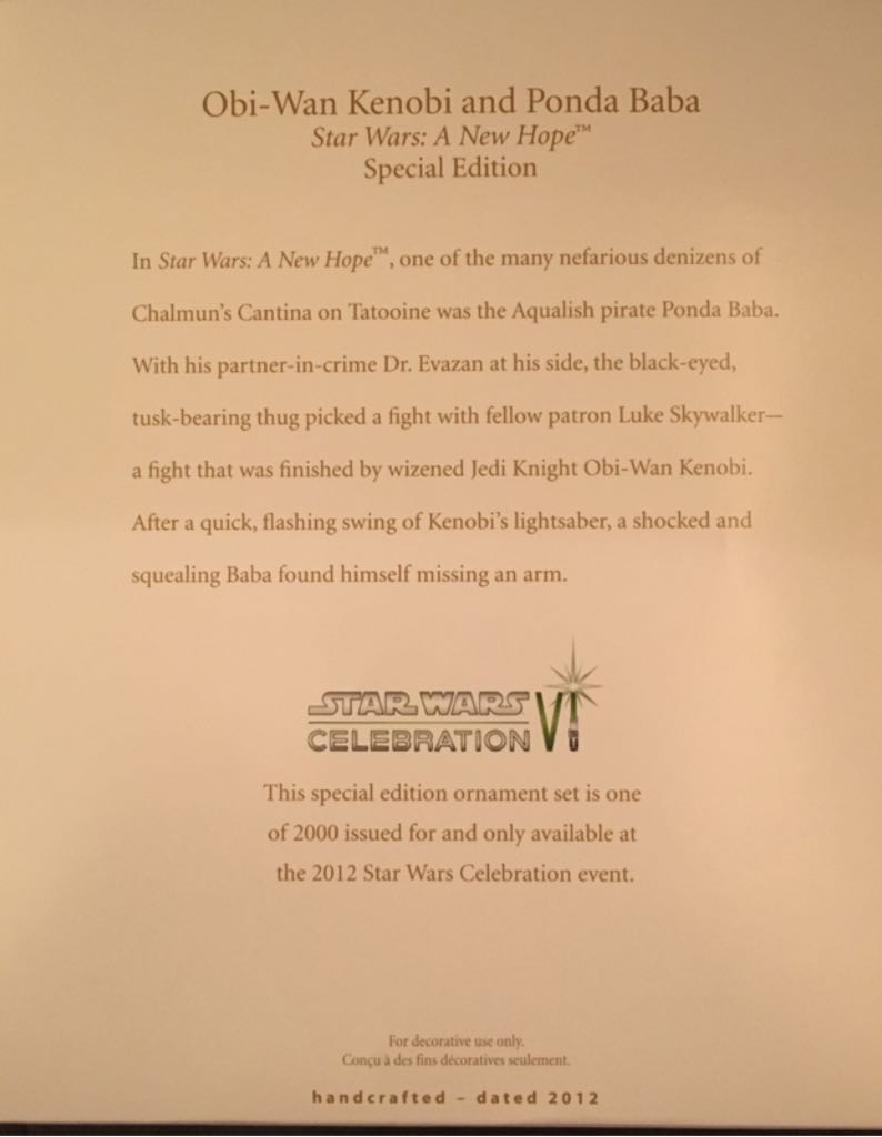 Obi-Wan Kenobi And Ponda Baba - Star Wars: A New Hope (Star Wars) ornament collectible - Main Image 2