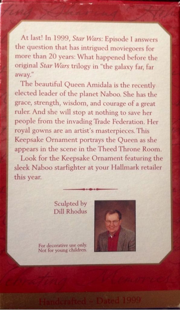 Queen Amidala - Star Wars (Star Wars) ornament collectible [Barcode 015012522891] - Main Image 2
