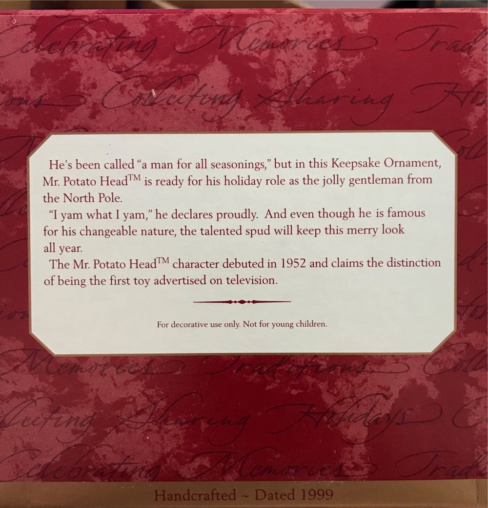 Mr. Potato Head - Mr. Potato Head (Mr. Potato Head) ornament collectible [Barcode 015012524482] - Main Image 2