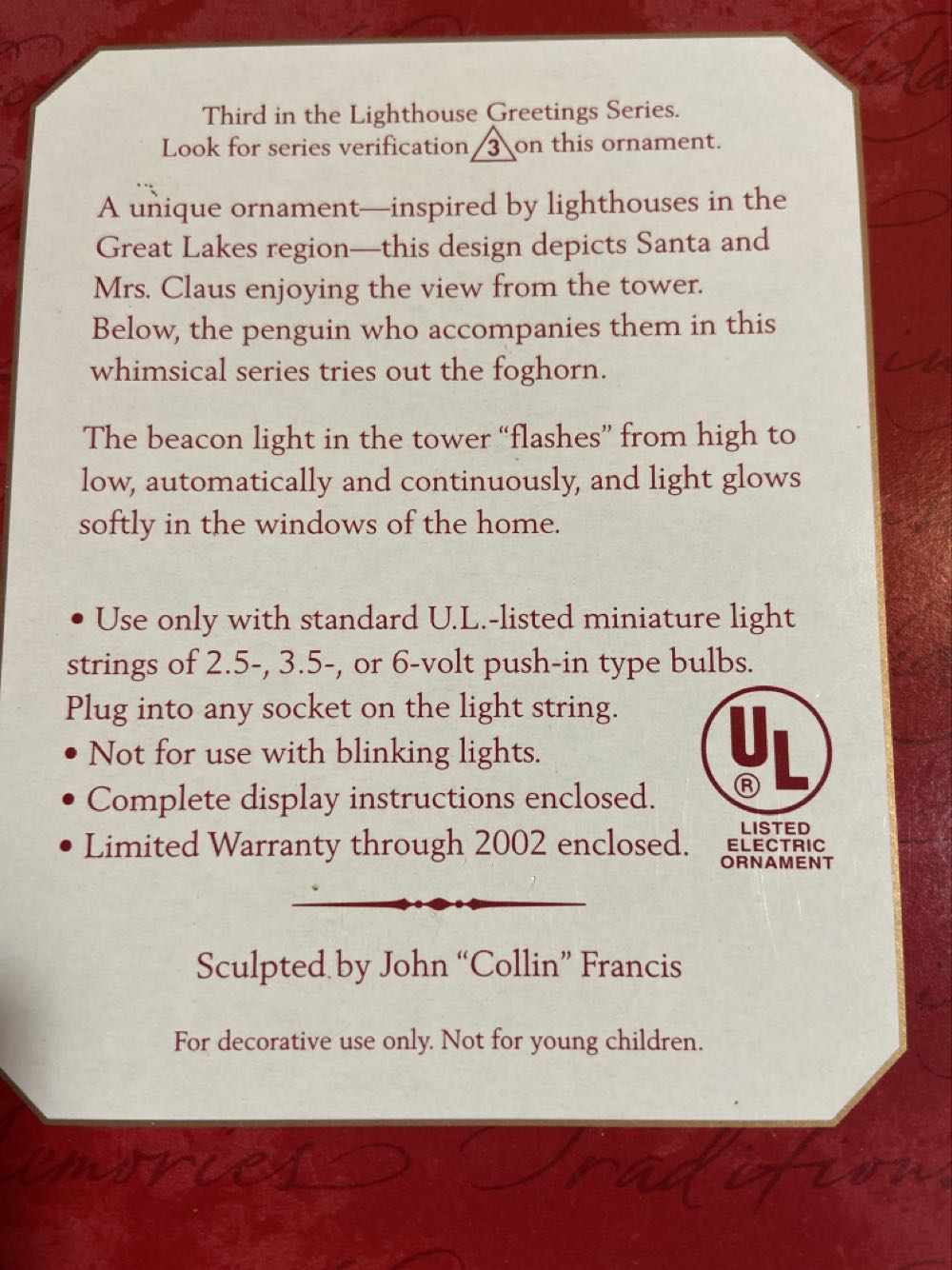 Lighthouse Greetings #3 - Lighthouse Greetings (Lighthouse Greetings) ornament collectible [Barcode 015012526042] - Main Image 2